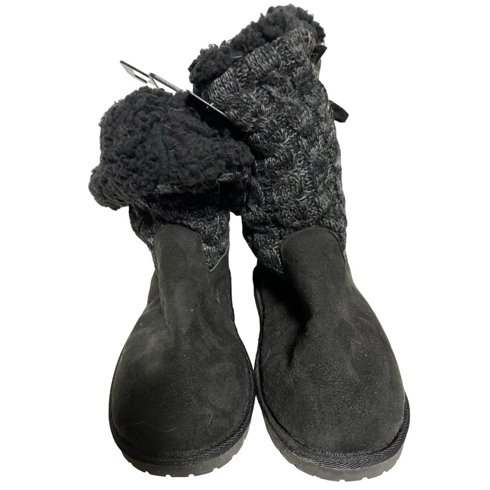 Muk Luks Cozy Up Your Life Knit and Faux Leather Slippers
